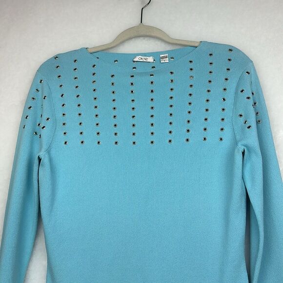 Cache Metal Studded Sweater Long Sleeves Sz L - Picture 2 of 8